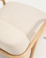 Poltrona Sylo in ciniglia beige e legno massiccio di frassino con finitura naturale