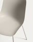 Sedia Altea beige e gambe in acciaio con finitura beige