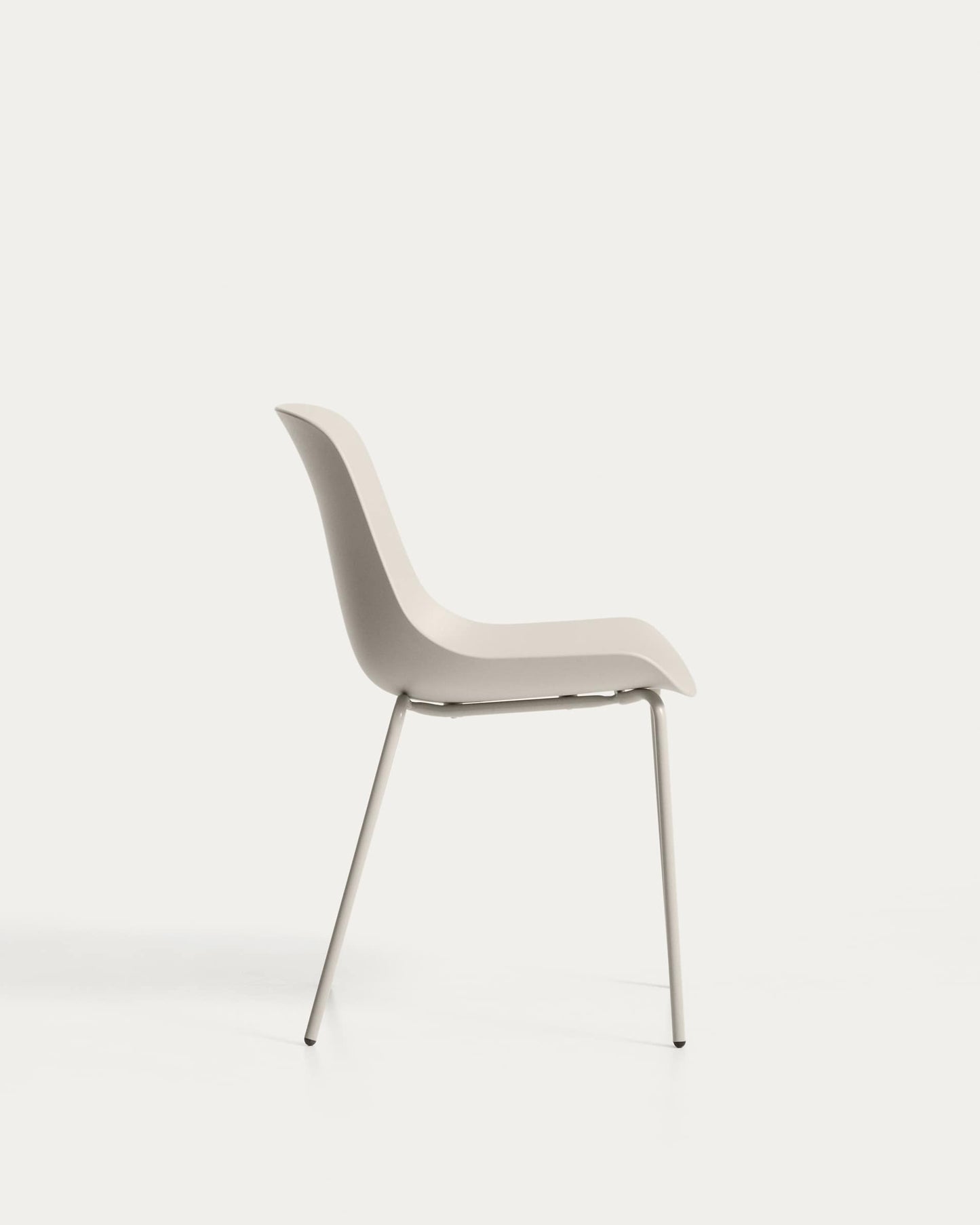 Sedia Altea beige e gambe in acciaio con finitura beige