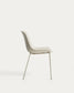 Sedia Altea beige e gambe in acciaio con finitura beige