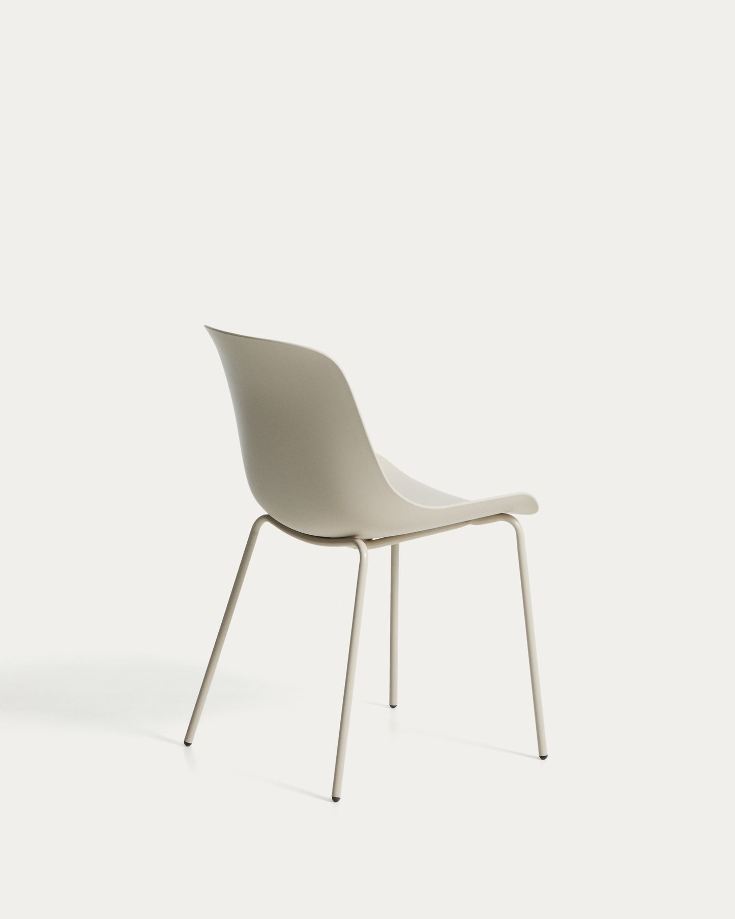 Sedia Altea beige e gambe in acciaio con finitura beige