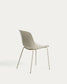 Sedia Altea beige e gambe in acciaio con finitura beige