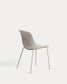 Sedia Altea beige e gambe in acciaio con finitura beige