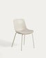 Sedia Altea beige e gambe in acciaio con finitura beige