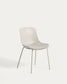 Sedia Altea beige e gambe in acciaio con finitura beige