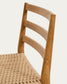 Sgabello Analy schienale legno massello di rovere finitura tono naturale e seduta corda 65 cm