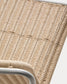 Sedia impilabile Tavari in corda sintetica beige e acciaio inox spazzolato