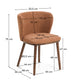 Sedia Ciselia in ciniglia spessa terracotta e gambe in legno massiccio di frassino con finitura noce