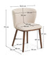 Sedia Ciselia in ciniglia beige e gambe in legno massiccio di frassino con finitura noce