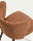 Sgabello Ciselia in ciniglia spessa terracotta e gambe in legno massiccio di frassino con finitura noce 65 cm