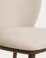 Sgabello Ciselia in ciniglia beige e gambe in legno massiccio di frassino con finitura noce 65 cm