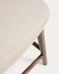 Sgabello Ciselia in ciniglia beige e gambe in legno massiccio di frassino con finitura noce 65 cm