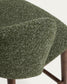 Sgabello Ciselia in ciniglia spessa verde scuro e gambe in legno massiccio di frassino con finitura noce 75 cm