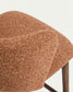 Sgabello Ciselia in ciniglia spessa terracotta e gambe in legno massiccio di frassino con finitura noce 75 cm