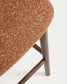 Sgabello Ciselia in ciniglia spessa terracotta e gambe in legno massiccio di frassino con finitura noce 75 cm
