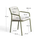 Sedia impilabile da esterno Linosa in alluminio verde con cuscino beige