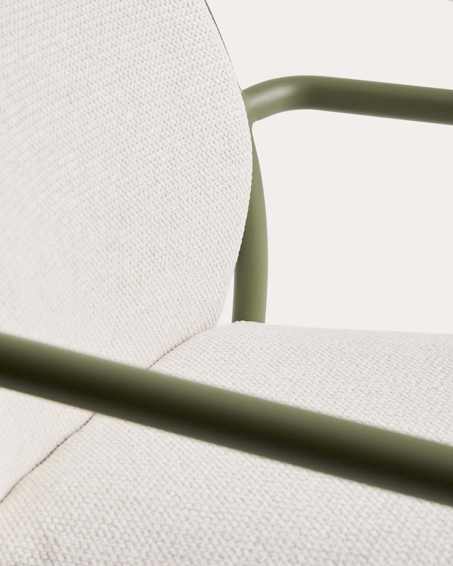 Sedia impilabile da esterno Linosa in alluminio verde con cuscino beige