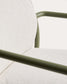 Sedia impilabile da esterno Linosa in alluminio verde con cuscino beige