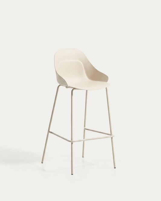 Sgabello Sanile con gambe in acciaio con finitura beige 74 cm