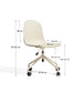 Sedia da scrivania Debari con cuscino in ciniglia e gambe in acciaio con finitura beige