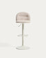Sgabello Arino in ciniglia beige con gambe in metallo beige 65 cm FSC 100%