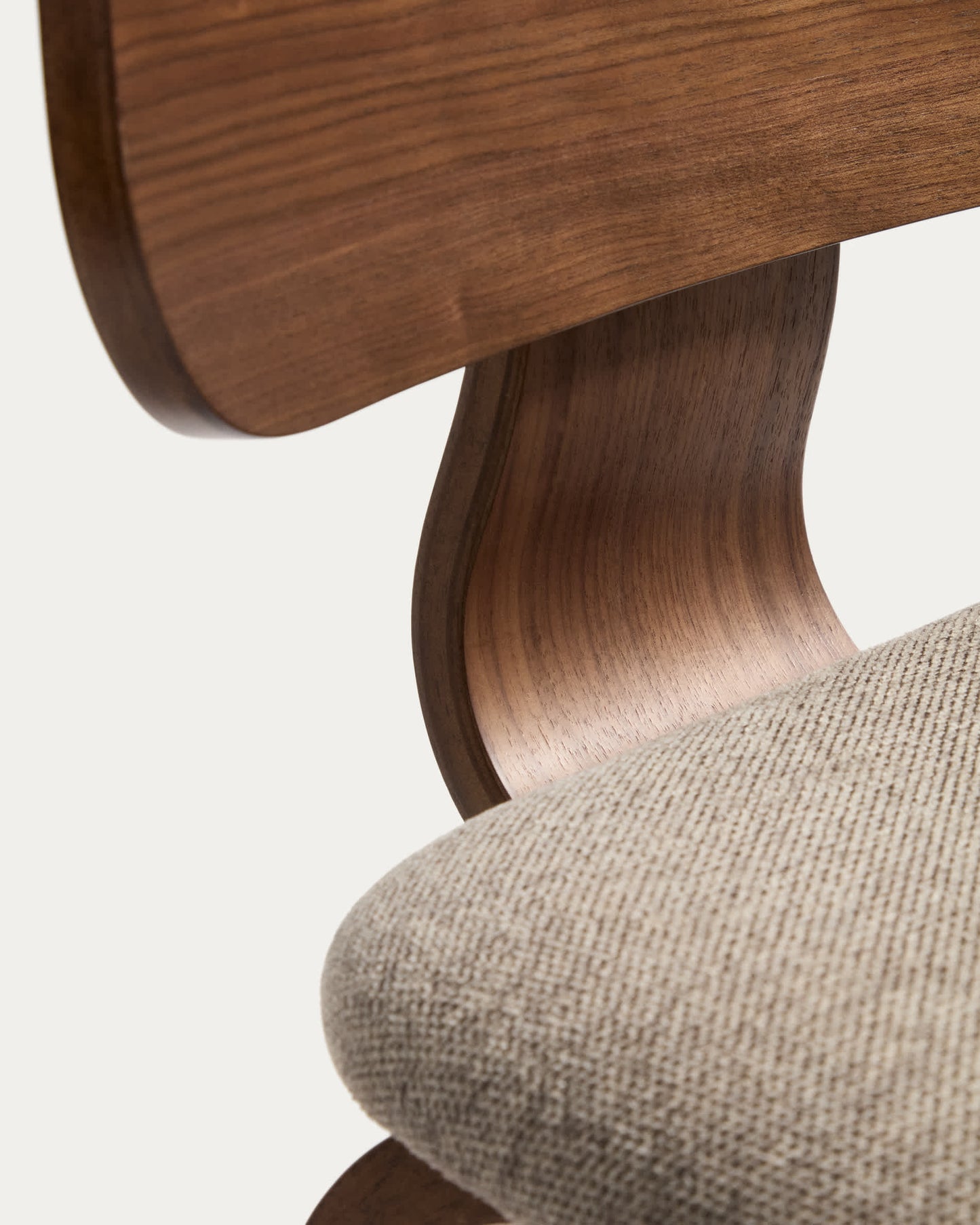 Sgabello Gena in impiallacciatura di noce e chenille marrone 65cm