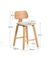 Sgabello Gena in impiallacciatura di rovere e chenille beige 65cm