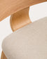 Sgabello Gena in impiallacciatura di rovere e chenille beige 65cm