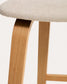 Sgabello Gena in impiallacciatura di rovere e chenille beige 65cm
