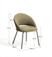 Sedia Bonali in ciniglia verde con gambe in metallo verde FSC Mix Credit