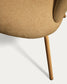 Sedia Bonali in ciniglia senape con gambe in metallo senape FSC Mix Credit
