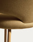 Sgabello Bonali in ciniglia senape con gambe in metallo senape FSC Mix Credit 65 cm