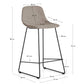 Sgabello Zahara in ciniglia marrone con gambe in acciaio rifinito in nero 76 cm FSC 100%
