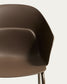 Sedia Sanile con gambe in acciaio con finitura marrone