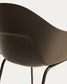 Sedia Sanile con gambe in acciaio con finitura marrone