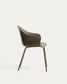Sedia Sanile con gambe in acciaio con finitura marrone