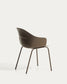 Sedia Sanile con gambe in acciaio con finitura marrone