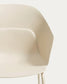 Sedia Sanile con gambe in acciaio con finitura beige