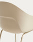 Sedia Sanile con gambe in acciaio con finitura beige