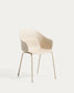Sedia Sanile con gambe in acciaio con finitura beige