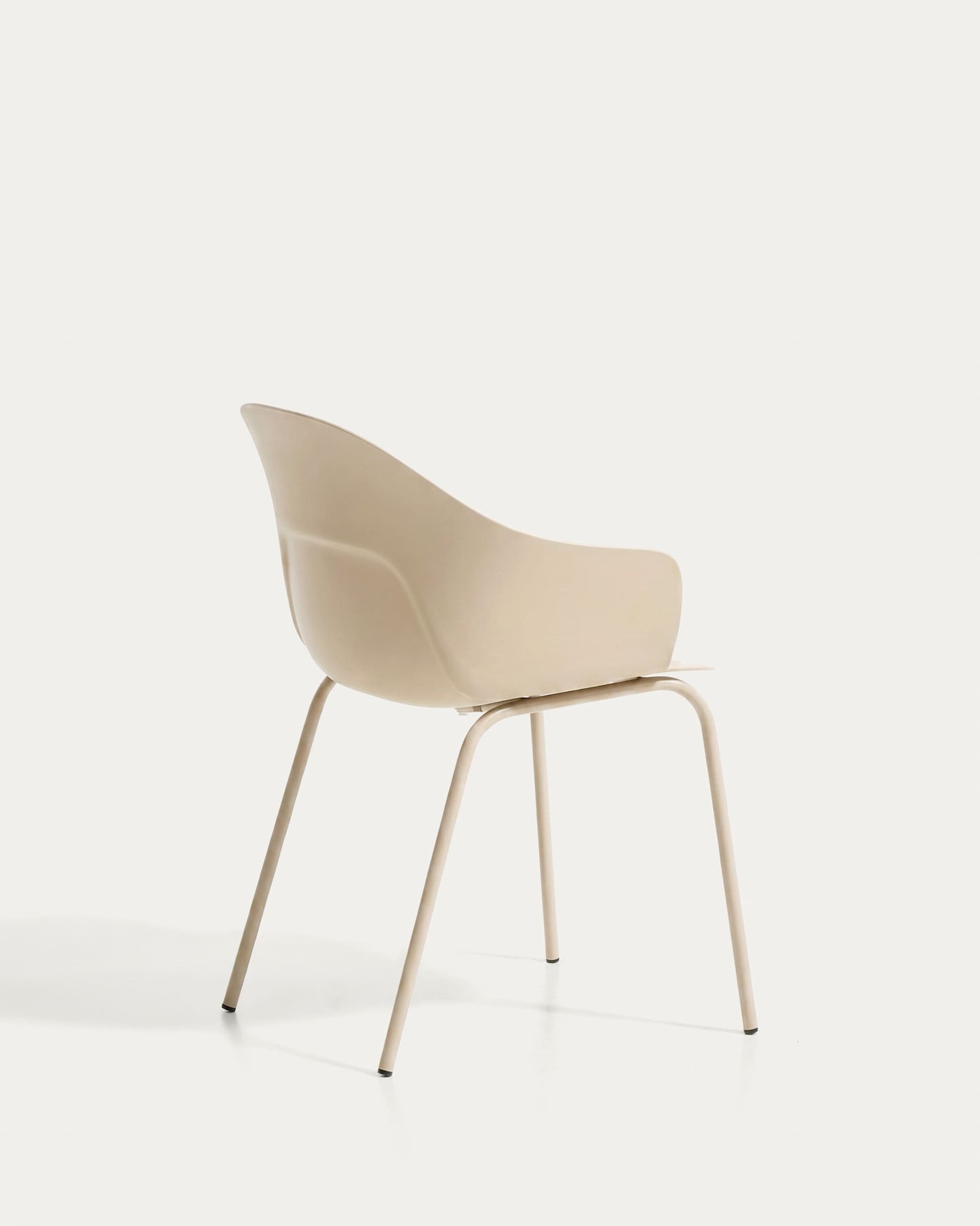 Sedia Sanile con gambe in acciaio con finitura beige