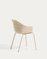 Sedia Sanile con gambe in acciaio con finitura beige