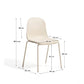 Sedia Debari con cuscino in ciniglia e gambe in acciaio con finitura beige