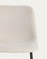 Sedia Zahara in ciniglia beige con gambe in acciaio rifinito in nero FSC 100%