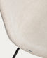 Sedia Zahara in ciniglia beige con gambe in acciaio rifinito in nero FSC 100%