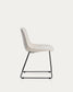 Sedia Zahara in ciniglia beige con gambe in acciaio rifinito in nero FSC 100%