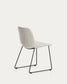 Sedia Zahara in ciniglia beige con gambe in acciaio rifinito in nero FSC 100%
