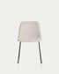 Sedia Zahara in ciniglia beige con gambe in acciaio rifinito in nero FSC 100%