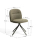 Sedia girevole Arino in ciniglia verde con gambe in metallo verde FSC 100%