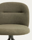 Sedia girevole Arino in ciniglia verde con gambe in metallo verde FSC 100%